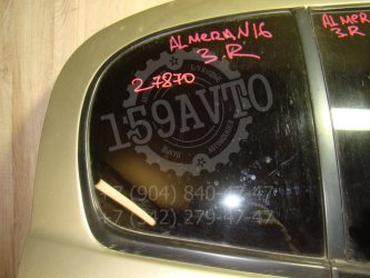 Стекло двери задней правой форточка Nissan Almera N16